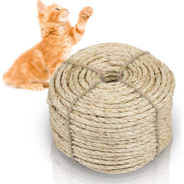 Yakimz Sisal Corda Guinzaglio Tiragraffi Corda Naturale Gatto Scala Tiragraffi Varie Lunghezze Lunghezze 6000*0.8CM-image