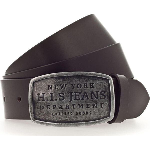 H.I.S Pelle Cintura 40Mm Leather Belt W90 Dark Brown Marrone Scuro-image