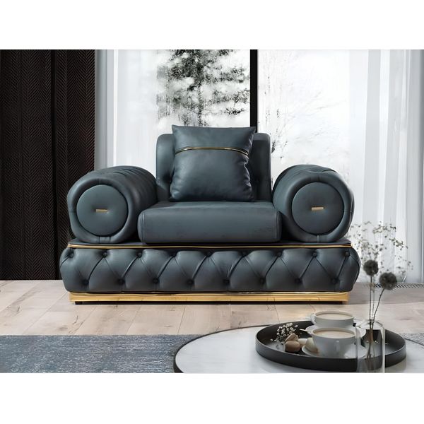 Poltrona Chesterfield Seduta Barocco Rococò Classico Mobili Soggiorno Tappezzeria Nuovo-image
