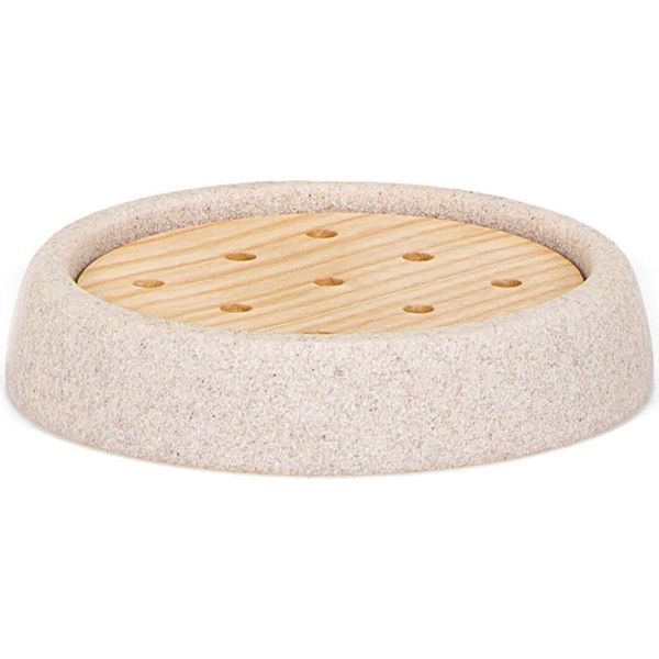 Portasapone Andrea House Fresno Sandstone (Ø 10,5 X 2 Cm)-image