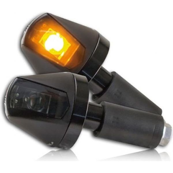 Terminali Universali Per Moto - Indicatori Di Direzione Hi-Power Led Cavaliere Nero Colorato Omologazione E-image