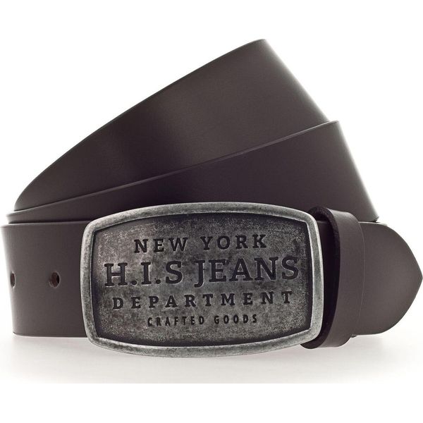 H.I.S Pelle Cintura 40Mm Leather Belt W110 Dark Brown Marrone Scuro-image
