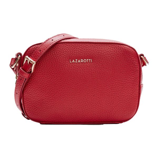 Lazarotti Pelle Borsa A Tracolla Bologna Leather Shoulder Bag Red Rosso-image