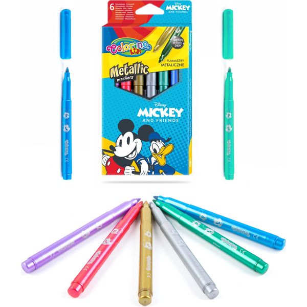 Pennarelli Metallizzati 6 Colori Mickey And Friends Colorino-image