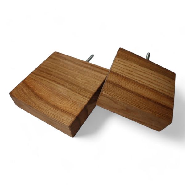 Mini Mensola In Rovere Massiccio Con Bordo Dritto 15X15X4Cm, Mensola In Rovere, Mensola Da Parete In Legno Con Fissaggio-image