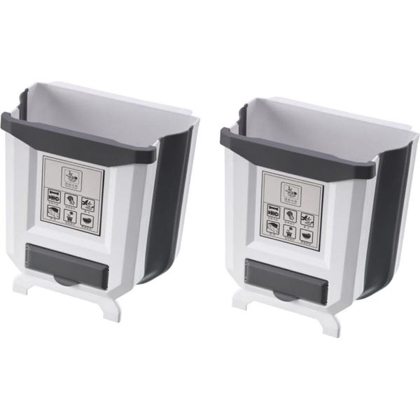 Cestino Pieghevole, Cestino Per Rifiuti, Cestino Per Rifiuti Da Cucina - Pieghevole A Parete In Plastica, Per Ante Di Armadietti Cestino Per Rifiuti (9 L) - Flexbin-image