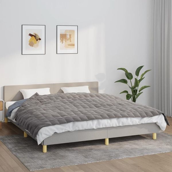 The Living Store Coperta Pesata Grigia 155X220 Cm 11 Kg Tessuto-image