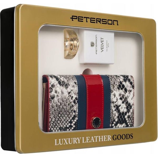 Peterson | Set Regalo: Portafoglio, In Pelle, Per Donna E Velvet Eau De Parfum, Rosso, 15,5X9 Cm-image