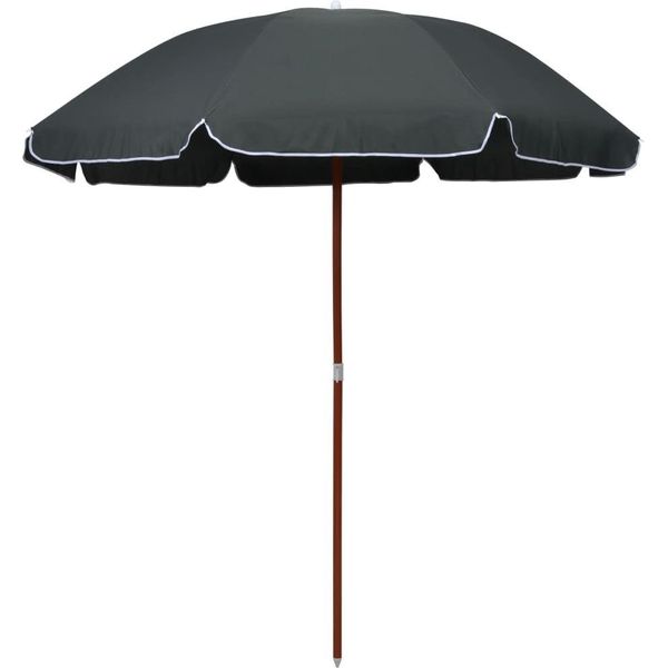 Ombrellone The Living Store Con Asta In Acciaio 240 Cm Antracite-image