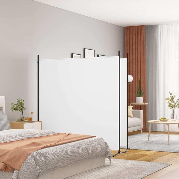 The Living Store Paravento 2 Pz. Paravento Bianco 348X180 Cm Tessuto-image