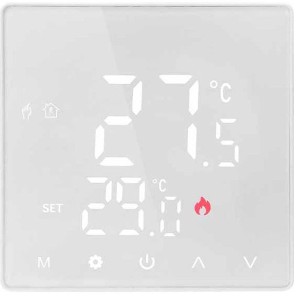 Inf Termostato Smart Zigbee Per Riscaldamento A Pavimento Elettrico Con Sensore Bianco-image