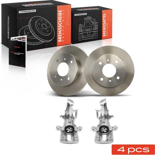 Frankberg 2X Pinze Freno + 2X Dischi Freno Posteriori Per Nissan Almera Ii N16 2000-2006-image