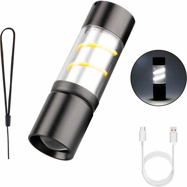 Inf Mini Torcia Led Ricaricabile: Portatile, Zoomabile Per Campeggio Ed Emergenze Bianco-image