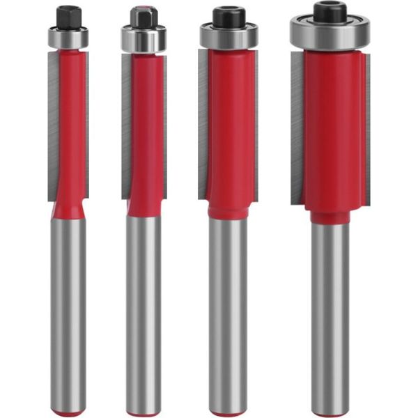 Inf Set Di 4 Frese Per Legno Con Gambo Da 1/4 Di Pollice - Utensili Per Rifilatura E Bordatura-image