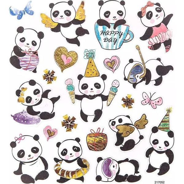 Adesivo Decorazione Panda Orso Pandas Compleanno 21Pz.-image