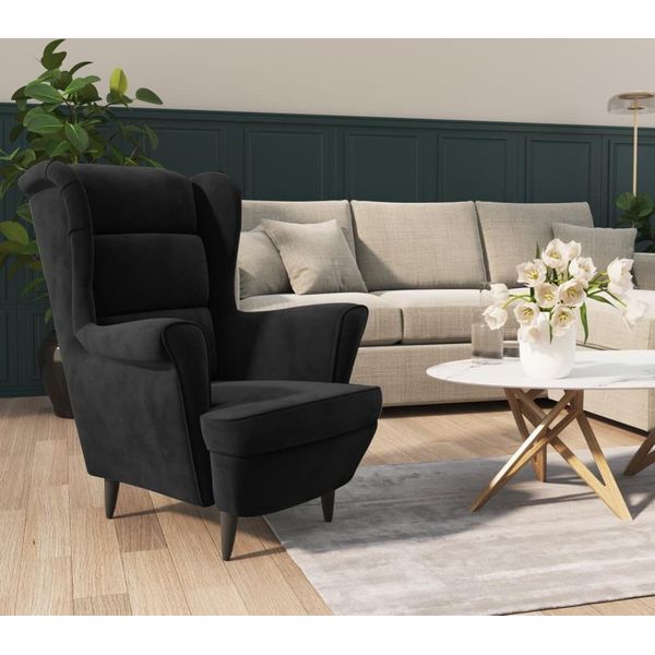 The Living Store Poltrona In Velluto Nero-image
