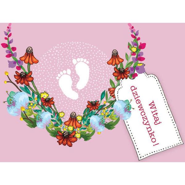 Swarovski Square Cl3411 Biglietto Di Auguri Per Il Compleanno Welcome Baby Girl!-image