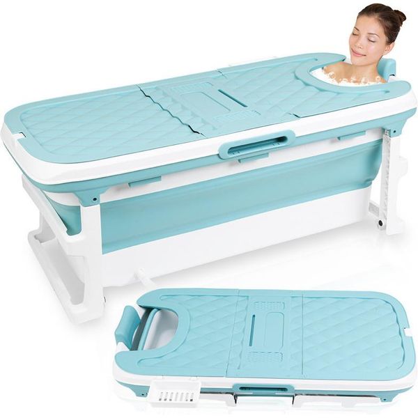 Tolletour Vasca Da Bagno Per Adulti Vasca Da Bagno Mobile Per Adulti Pieghevole Spa 132X60X50Cm-image