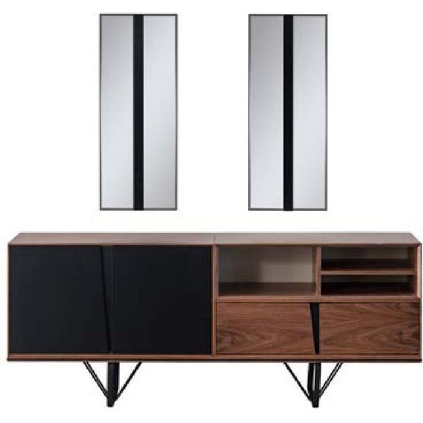 Armadio In Legno Cassettiera Credenza Credenza In Legno Marrone Sala Da Pranzo-image
