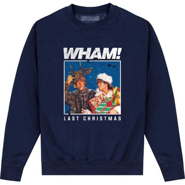Wham - Felpa "Last Christmas"" Per Uomo/Donna Unisex PN338 (Xl) (Blu Navy)"-image