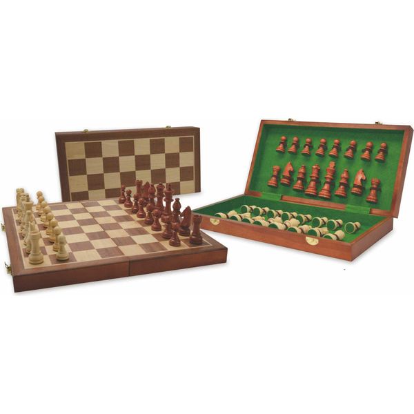 Hot Games Scatola Pieghevole Per Scacchi In Legno Intarsiato 40 Cm-image