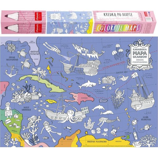 Mappa Da Colorare Xxl "Tesori Dei Caraibi"" Monumi"-image