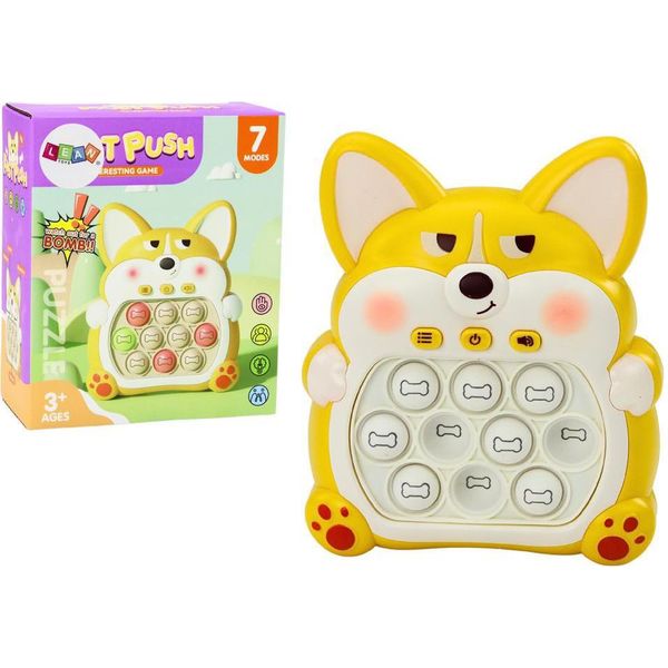 Pop-It Fox Console Arcade 7 Modalità Di Gioco Giallo Sensoriale-image