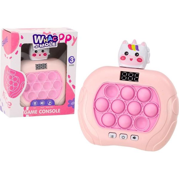 Gioco Pop-It Wac A Mole Unicorno Luci Suoni Rosa Sensoriale-image