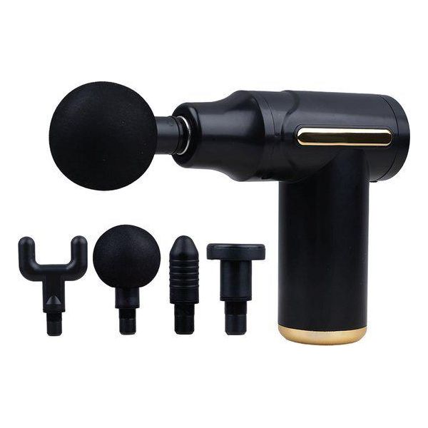 Buzz - Pistola Per Massaggi - Dispositivo Per Massaggi - Pistola Per Massaggi - Incl. 4 Accessori - Senza Fili - Velocità Variabile - 6 Livelli - Qualità Eccellente - Festa Del Papà - Regalo-image