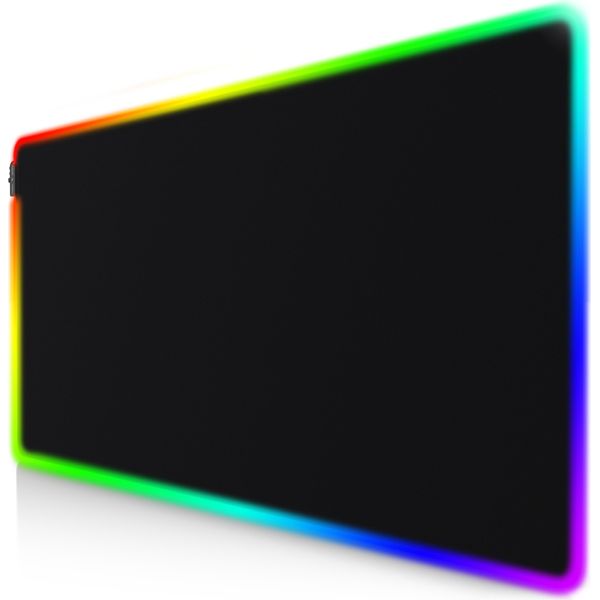 Tappetino Per Mouse Da Gioco Titanwolf, Tappetino Per Mouse Rgb 1200 X 600 X 3 Mm, Tappetino Da Scrivania Xxxl Multicolore A Led, Antiscivolo, Lavabile, Velocità E Precisione, Nero-image