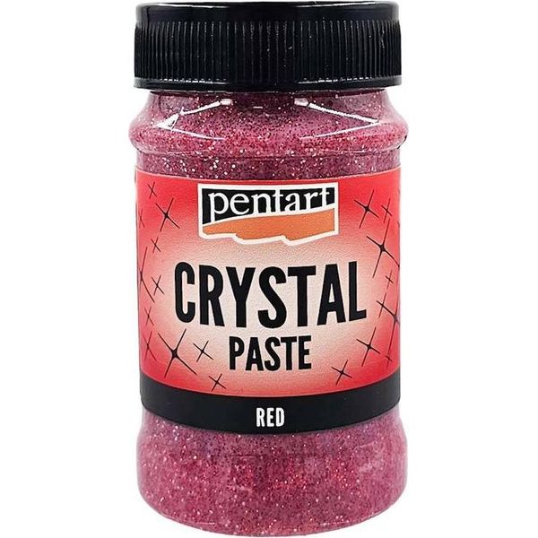 Pentart Crystal Paste Pasta Di Cristallo Artigianale Broccato Rosso 100 Ml-image