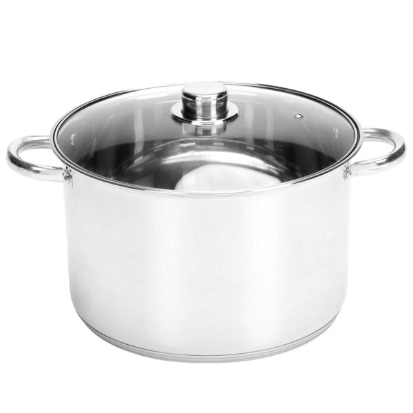 Pentola In Acciaio Inox Ribelli, Pentola Per Zuppa Con Coperchio In Vetro E Manici Freddi, 14L, (18/10)Acciaio Inox-image