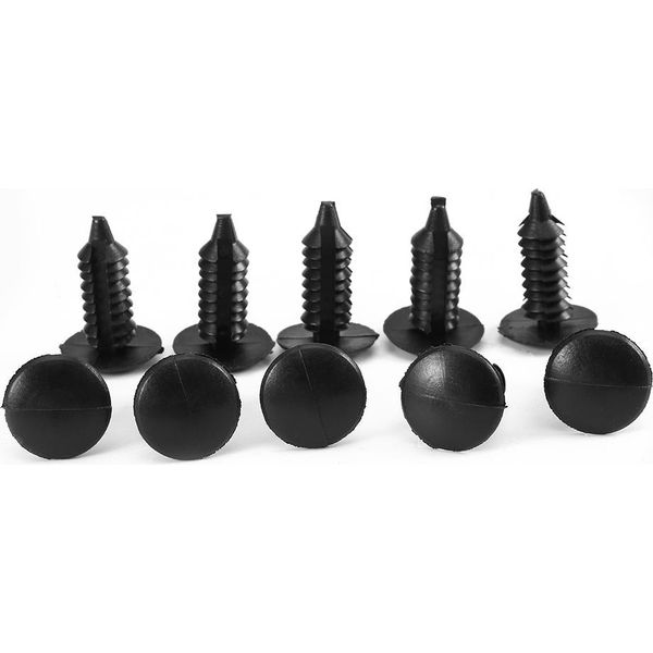 Universale 100X Nero Nylon Rivetto Fissaggio Paraurti Fermi Di Plastica Per Auto-image