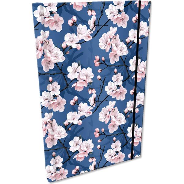 Blocco Note A5 Griglia Con Gomma Soft Touch Fiori Di Ciliegio-image