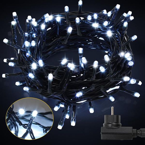 Jayseuw Luci Fiabesche 20M 200LED 8 Modalità Di Luce Luci Fiabesche Per Festa Natale Matrimonio Decorazione, Bianco Freddo-image