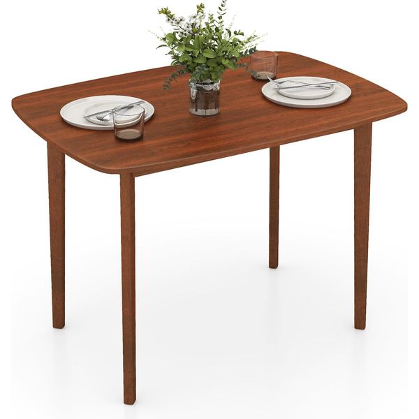 Tavolo Da Pranzo Costway, Tavolo Da Sala Da Pranzo Con Gambe In Legno Di Gomma, Tavolo Da Cucina Per 2-4 Persone, Tavolo In Legno Per Cucina, Sala Da Pranzo, 110 X 78 X 77 Cm, Noce-image