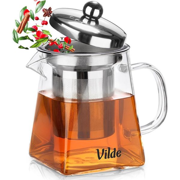 Vilde | Teiera Con Inserto Per Filtro - 330 Ml - Resistente Al Calore - Con Filtro In Acciaio Inox - Per Tè Sfuso - Macchina Per Il Tè-image