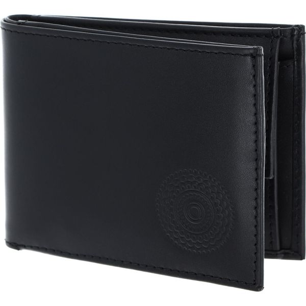Oxmox Pelle Portafoglio Leather Rfid Protect PocketböRse Circle Bloom Embossed Black Nero-image