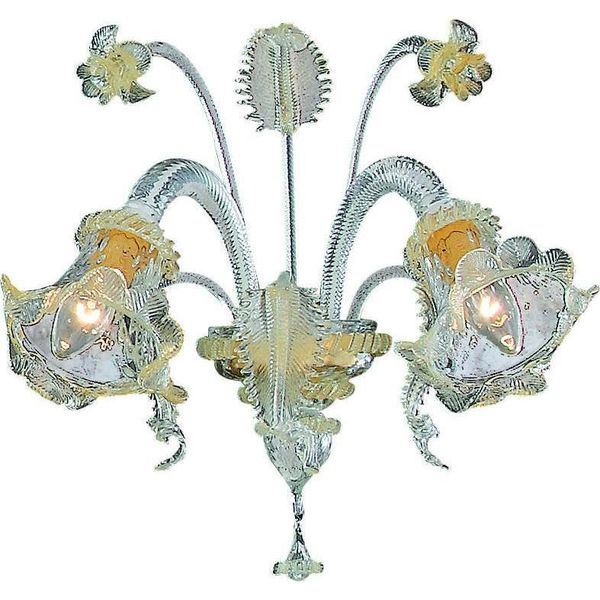Dmora Lampada Da Parete Santorso Trasparente, Materiale Aplique In Metallo Materiale Struttura In Vetro-image