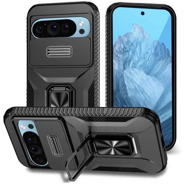 Custodia Protettiva Robusta Con Copertura Per Fotocamera E Supporto Ad Anello Per Google Pixel 9 Pro Xl/ 10 Pro Xl-image