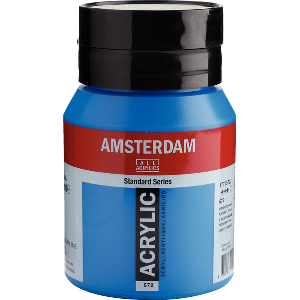 Bottiglia Per Colori Acrilici Amsterdam Serie Standard 500 Ml Ciano Primario 572-image