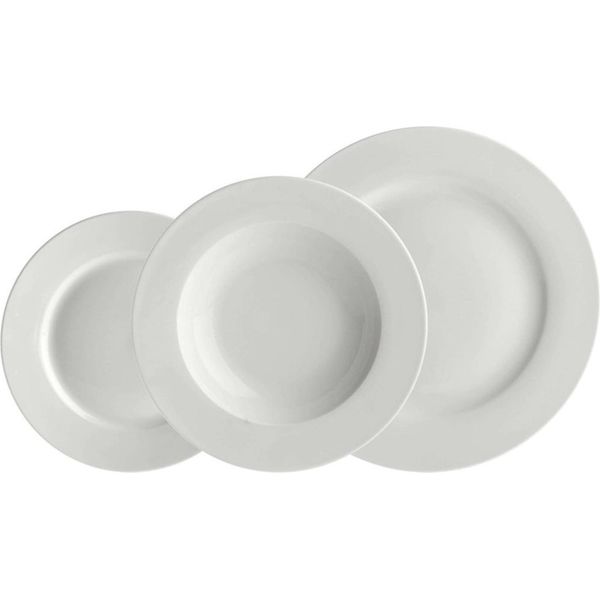 La Porcellana Bianca Essenziale Set Di 12 Piatti NPCP0042TA12F-image