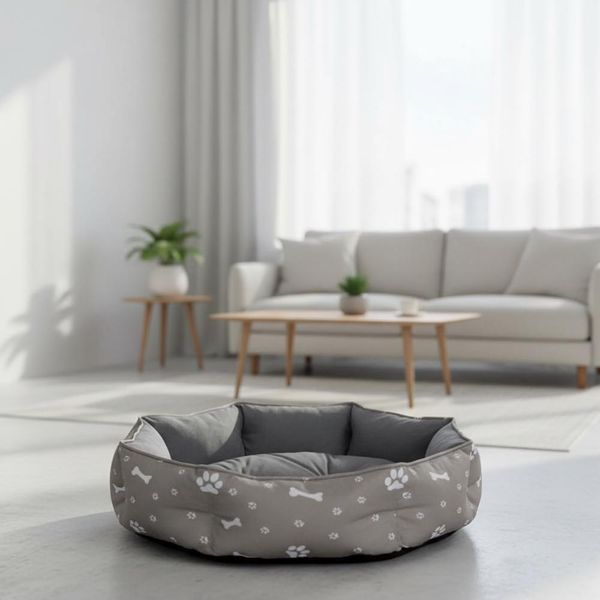 Cuccia Per Cani Divano Per Cani Cuccia Per Gatti Ø60Cm Grigio Cuscino Per Cani Cuscino Reversibile Cesto Per Cani-image