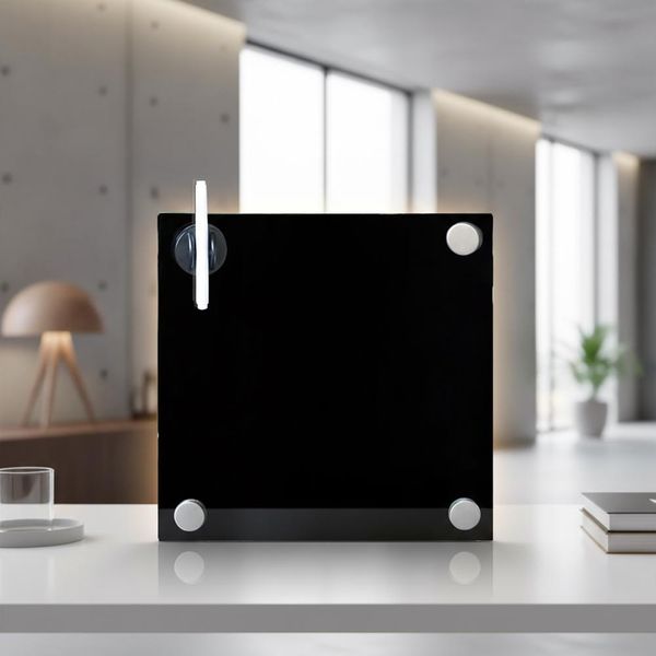 Lavagna Magnetica In Vetro 45X45 Cm Nera Bacheca Lavagna Bianca Bacheca Memo Pianificatore Organizer-image