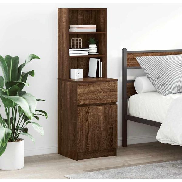 Vidaxl Comodino Look Rovere Marrone 39X35X125 Cm Materiale A Base Di Legno-image