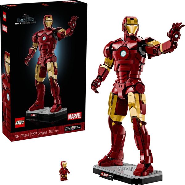 Lego | Marvel Iron Man Mark 3 Collector's Edition - Set Di Costruzioni Avengers Per Adulti - Modellismo Con Minifigure, Supporto E Targhetta - Regalo Creativo Per Uomini, Donne E Tutti I Fan - 76344-image