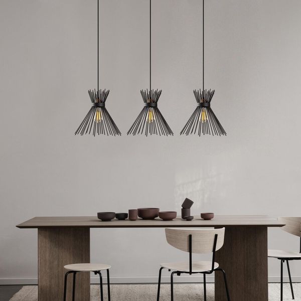 Opviq, Kirpi- Kirpi Opv, Nero, Lampadario, 104 X 30 Cm, Corpo In Metallo-image