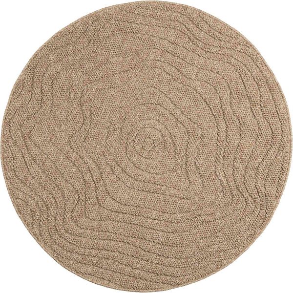 Tappeti Quadrati Vidaxl Rotondi Moiré Huarte Naturale Ø 200 Cm Poliestere-image