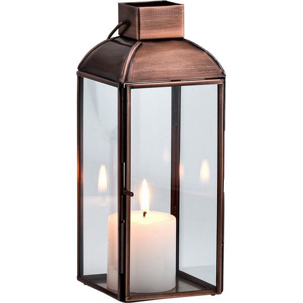 Lanterna Decorativa Vintage Marrakech 22Cm Antica In Metallo E Vetro | Porta Tealight Come Decorazione Da Tavolo Per Il Soggiorno | Lanterne Porta Candela Nelios Come Decorazione Estetica Per Il Balcone, La Terrazza E Il Giardino-image