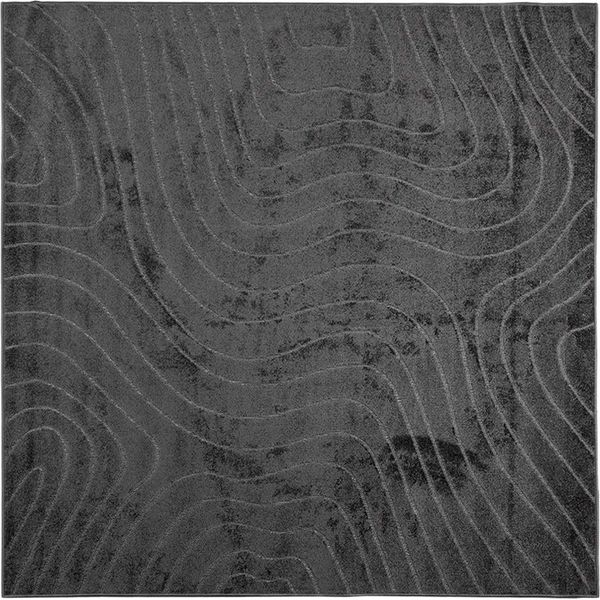 Tappeti Per Zone Specifiche Vidaxl Huarte Antracite 120 X 120 Cm Poliestere-image